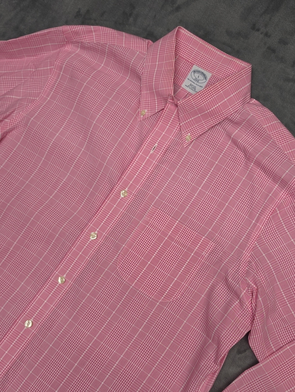 Brooks Brothers Pink Plaid Dress Shirt